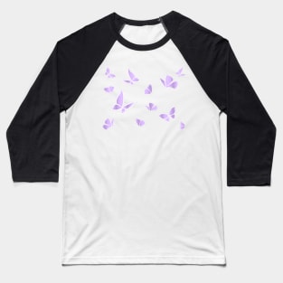 Metallic Purple Butterflies Baseball T-Shirt